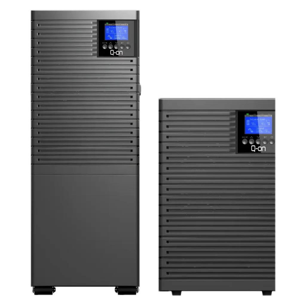 Two sleek, modern Q-on S-Series UPS